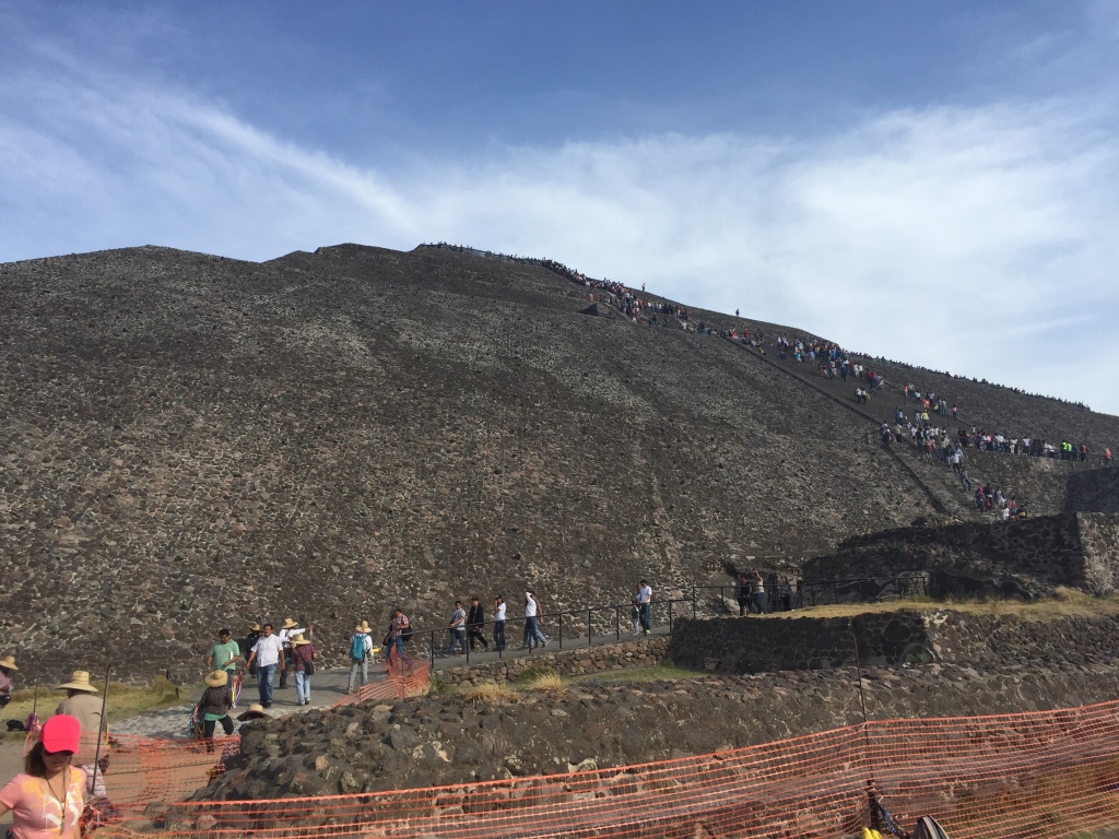 The base of the pyramid of the sun in Teotihuacan, mexico.