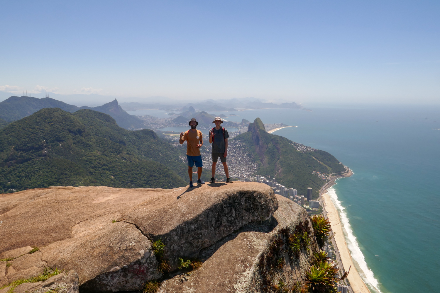 Views of Rio de Janeiro while standing atop Pedra da Gavea.