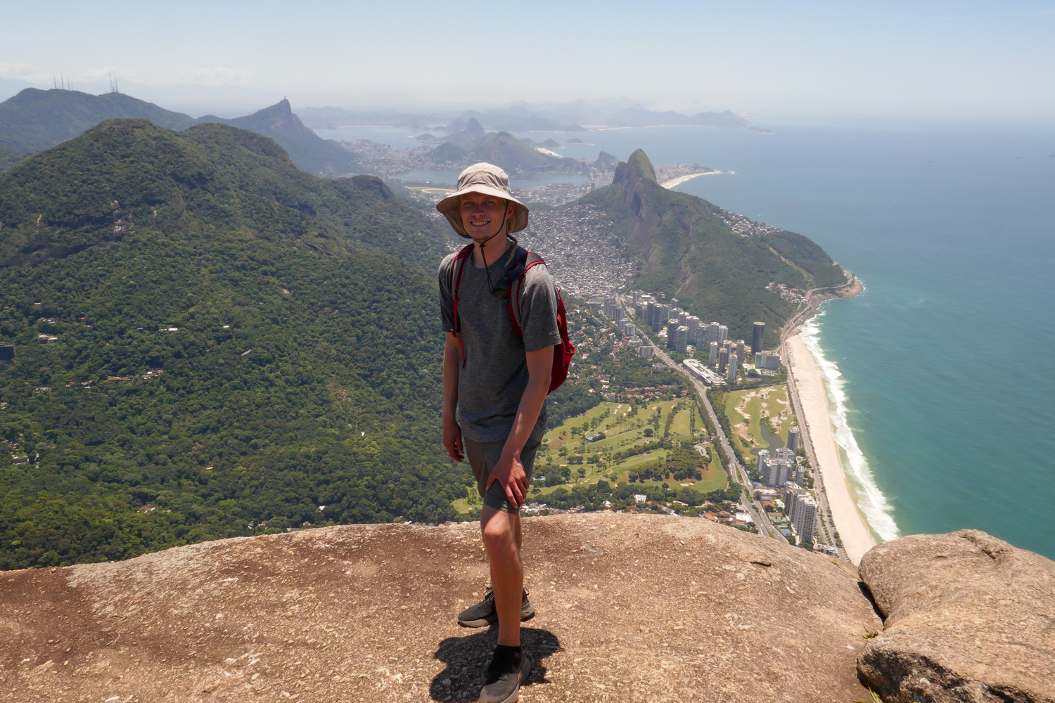 Views of Rio de Janeiro while standing atop Pedra da Gavea.